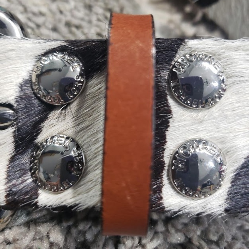 Leather Zebra Print Women's Belt - White/Black - Picture 7 of 8